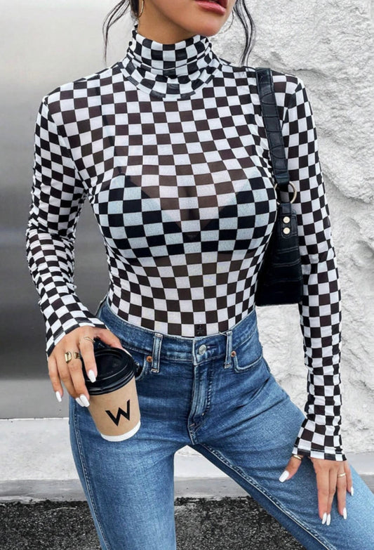 Checkered Bodysuit