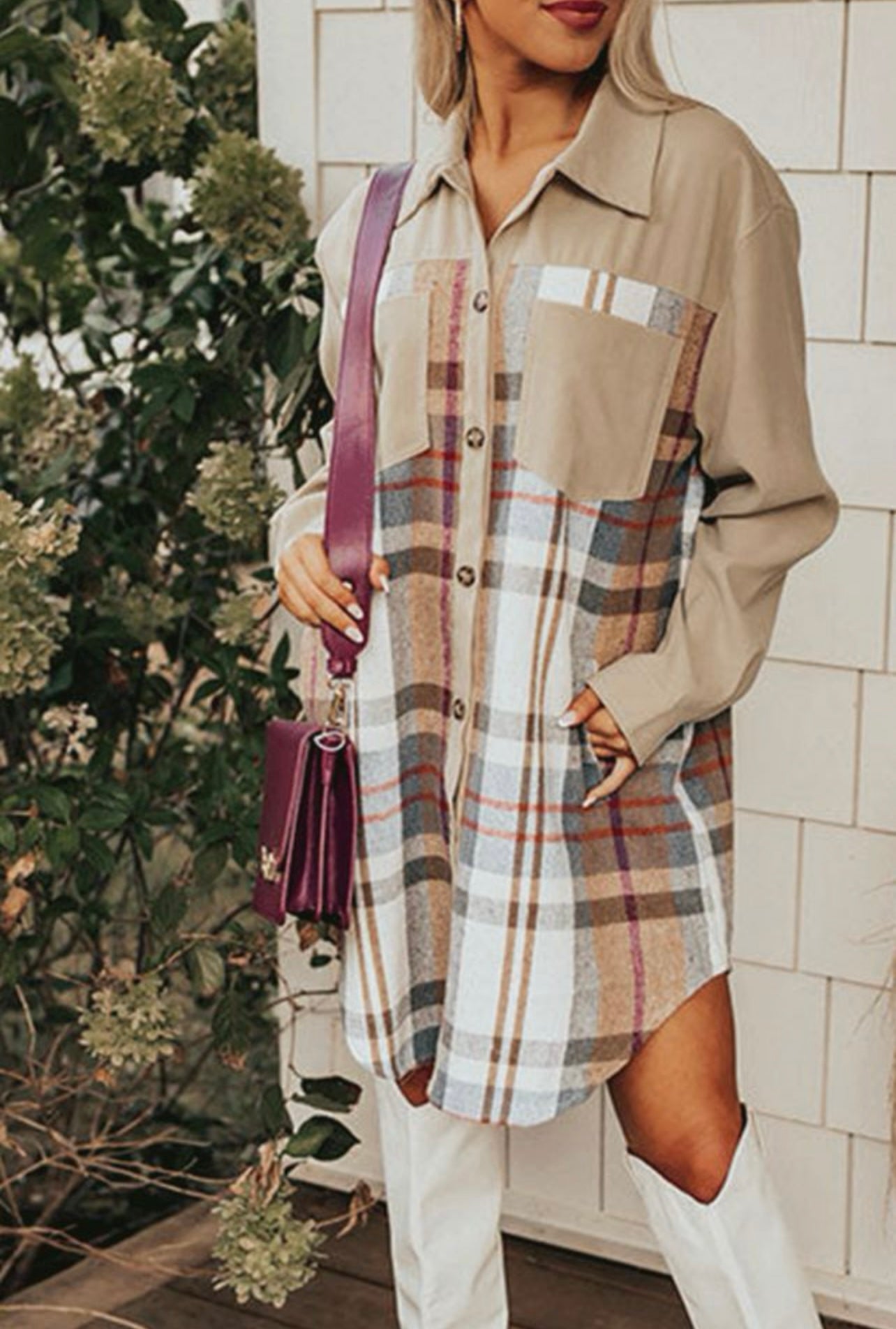 Plaid Button Down Dress