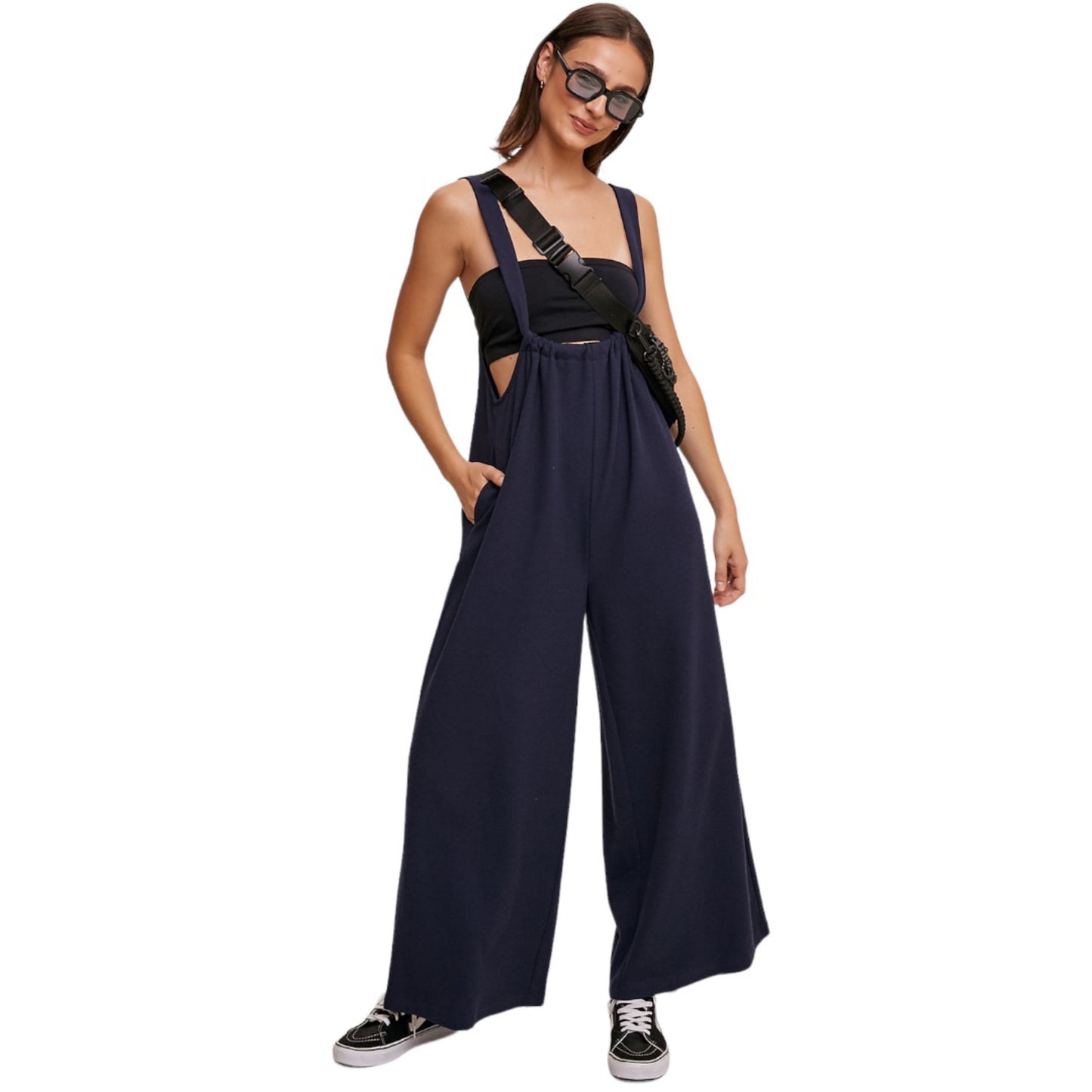 Drawstring Loose Jumpsuit (Navy)