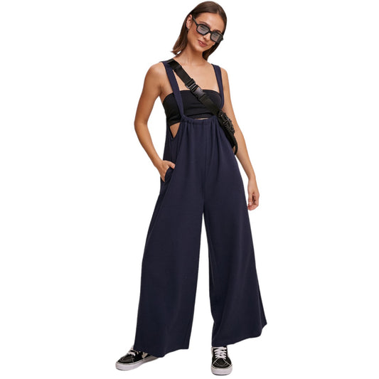 Drawstring Loose Jumpsuit (Navy)